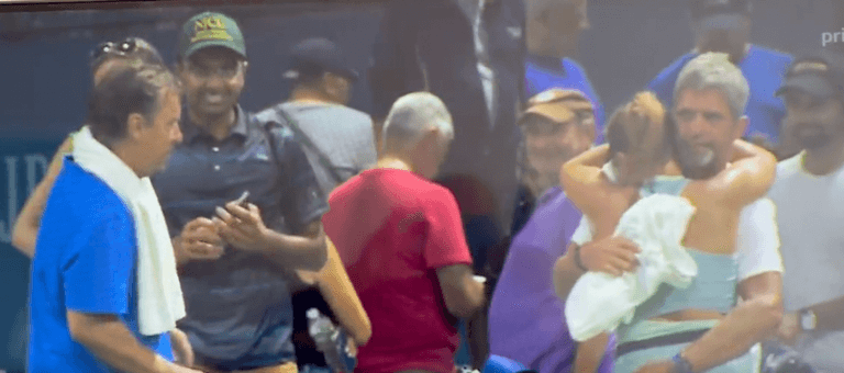16-year-old tennis star’s ‘inappropriate’ celebration with father sparks uproar 16-year-old tennis star’s ‘inappropriate’ celebration with father sparks uproar