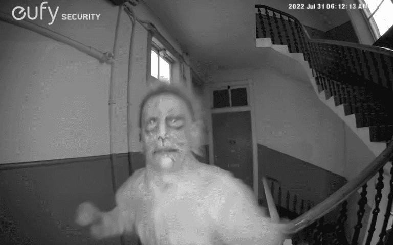 Woman shares scary clip of dancing ‘nightmare neighbour’ who ‘carved X on her door’ Woman shares scary clip of dancing ‘nightmare neighbour’ who ‘carved X on her door’