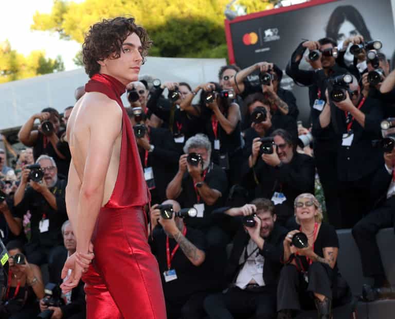 Timothée Chalamet steals red carpet with shimmering backless halter top Timothée Chalamet steals red carpet with shimmering backless halter top