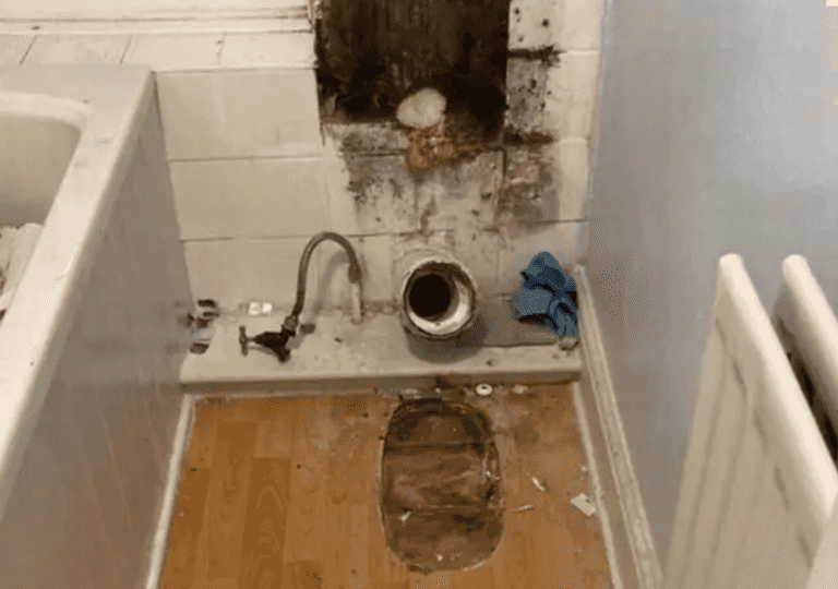 Landlord breaks into tenant’s home and rips out bathroom because of owed rent Landlord breaks into tenant’s home and rips out bathroom because of owed rent
