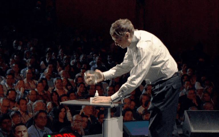 Bill Gates released swarm of mosquitos into audience while talking about malaria Bill Gates released swarm of mosquitos into audience while talking about malaria