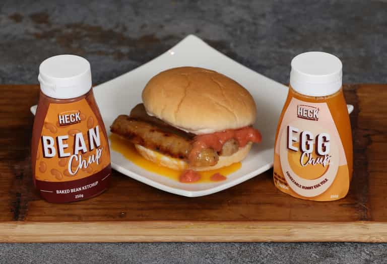 Sausage brand releases ‘eggchup’ and ‘beanchup’ to go in their sarnies Sausage brand releases ‘eggchup’ and ‘beanchup’ to go in their sarnies