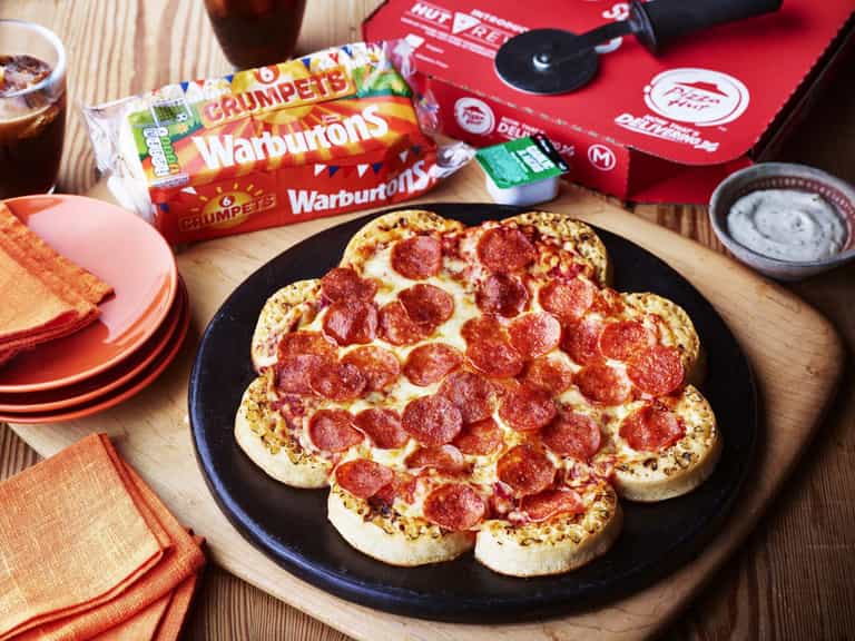 Warburtons and Pizza Hut join forces to create a crumpet pizza Warburtons and Pizza Hut join forces to create a crumpet pizza