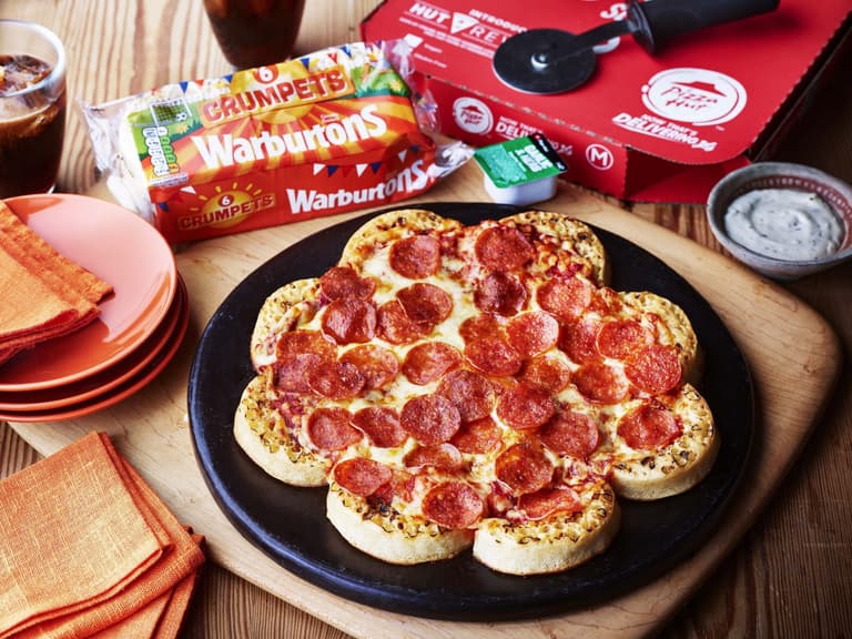 Warburtons and Pizza Hut join forces to create a crumpet pizza Warburtons and Pizza Hut join forces to create a crumpet pizza