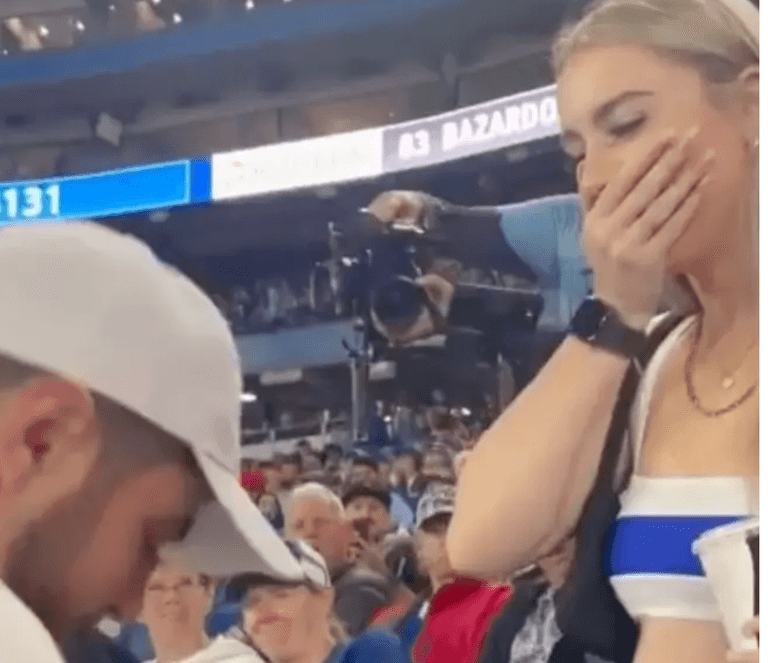 Man slapped after proposing with gummy ring at Major League Baseball game Man slapped after proposing with gummy ring at Major League Baseball game