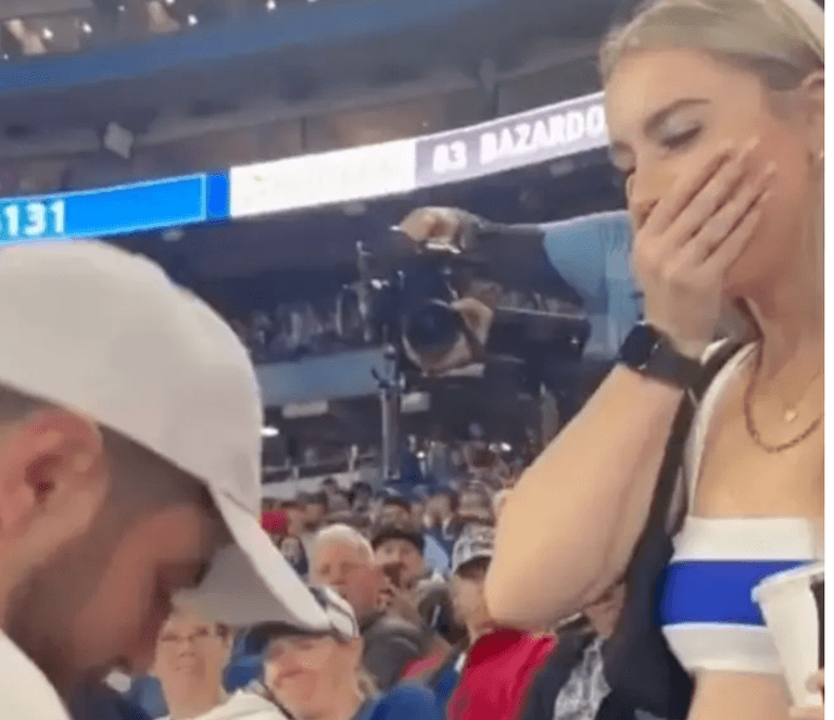 Man slapped after proposing with gummy ring at Major League Baseball game Man slapped after proposing with gummy ring at Major League Baseball game