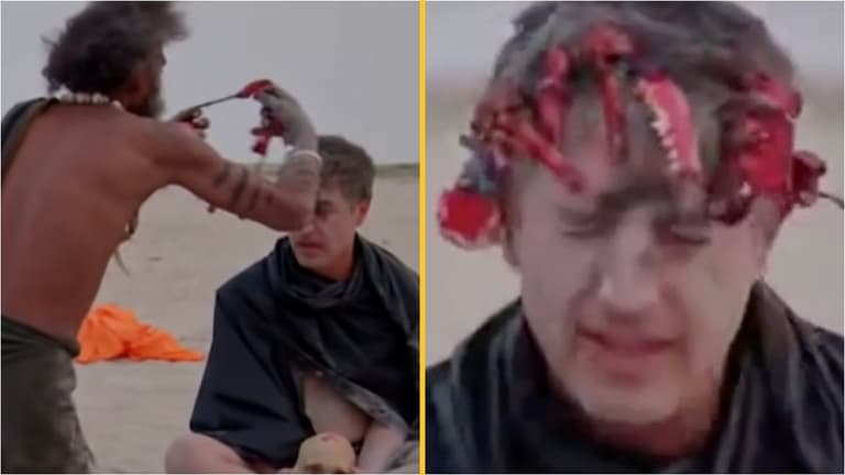 Reporter forced to eat human brain with cannibal tribe while wearing crown made out of teeth Reporter forced to eat human brain with cannibal tribe while wearing crown made out of teeth