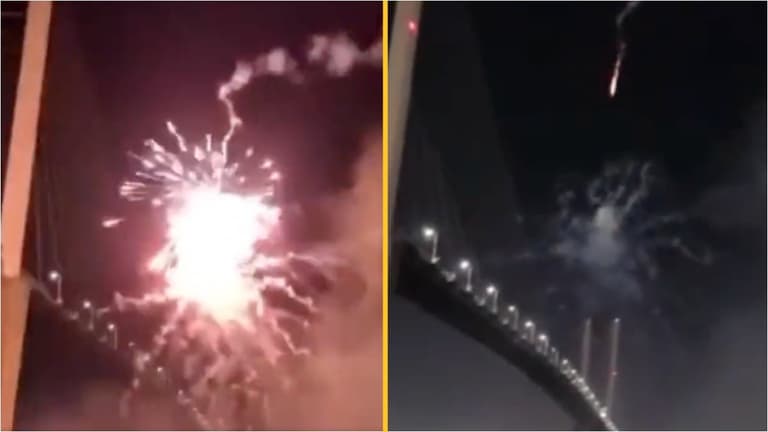 Person shoots fireworks at Just Stop Oil protesters on Dartford Crossing Person shoots fireworks at Just Stop Oil protesters on Dartford Crossing
