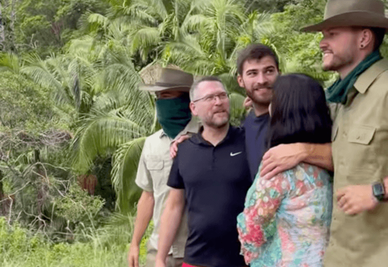Owen Warner’s brothers dress as rangers to surprise him after I’m A Celebrity finale Owen Warner’s brothers dress as rangers to surprise him after I’m A Celebrity finale