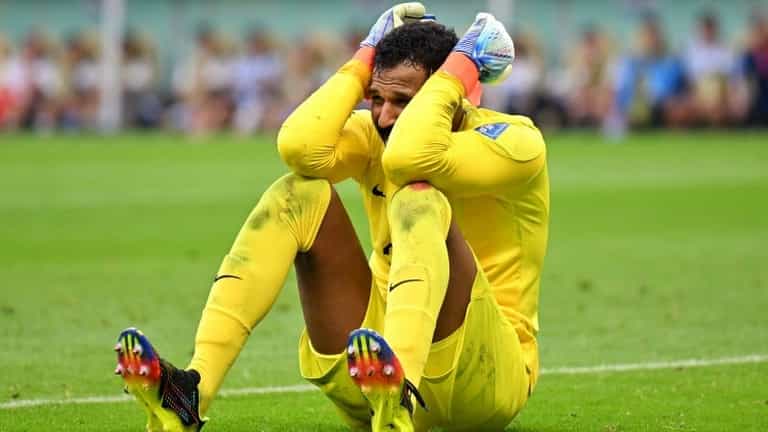 Saudi Arabia goalkeeper in tears after knocking out teammate during shock win over Argentina Saudi Arabia goalkeeper in tears after knocking out teammate during shock win over Argentina