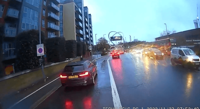 Cyclist tells car in bus lane to ‘get out of the f***ing way’ – turns out to be unmarked police car Cyclist tells car in bus lane to ‘get out of the f***ing way’ – turns out to be unmarked police car
