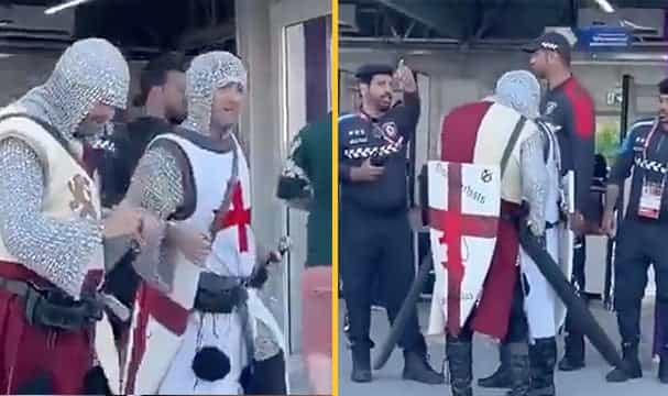 England fans in crusader costumes banned from entering Qatar stadiums England fans in crusader costumes banned from entering Qatar stadiums