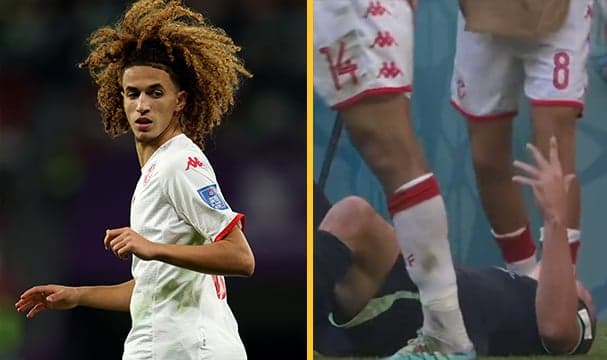 Hannibal Mejbri nearly causes scrap from the bench after throwing ball at Australia player