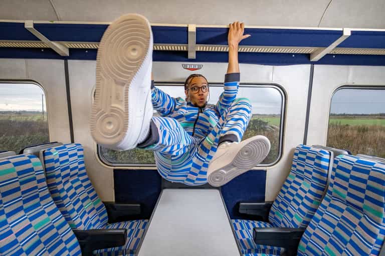 Tracksuit inspired by train seat prints launched Tracksuit inspired by train seat prints launched