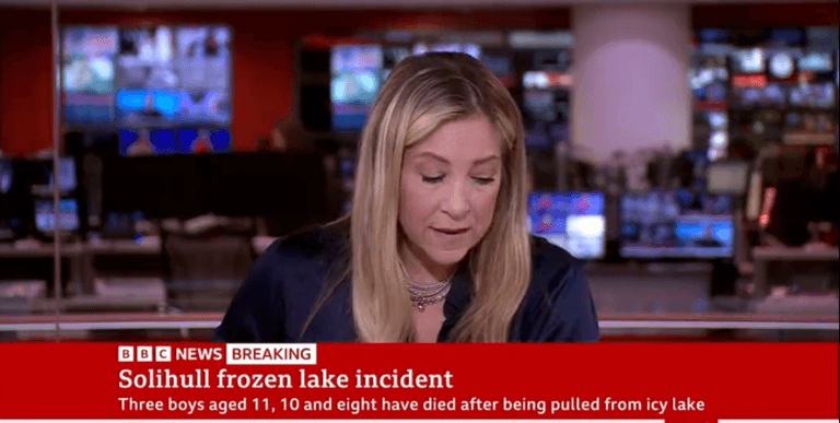 BBC News presenter in tears reporting news of Solihull lake deaths BBC News presenter in tears reporting news of Solihull lake deaths