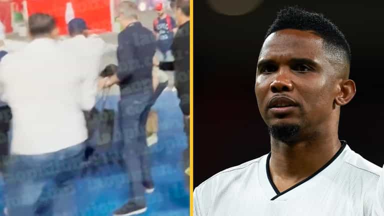Samuel Eto’o appears to attack fan outside World Cup stadium Samuel Eto’o appears to attack fan outside World Cup stadium