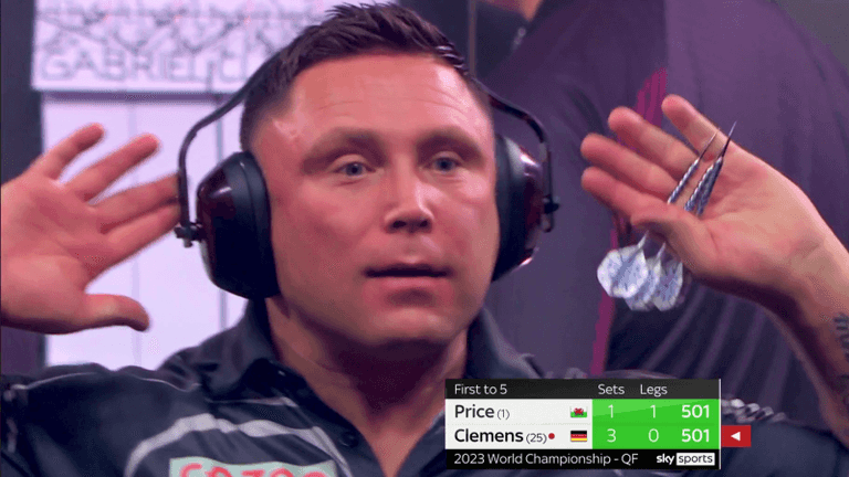 ‘Not sure I will ever play in this event again’ – Gerwyn Price and his headphones knocked out of World Darts Championship ‘Not sure I will ever play in this event again’ – Gerwyn Price and his headphones knocked out of World Darts Championship
