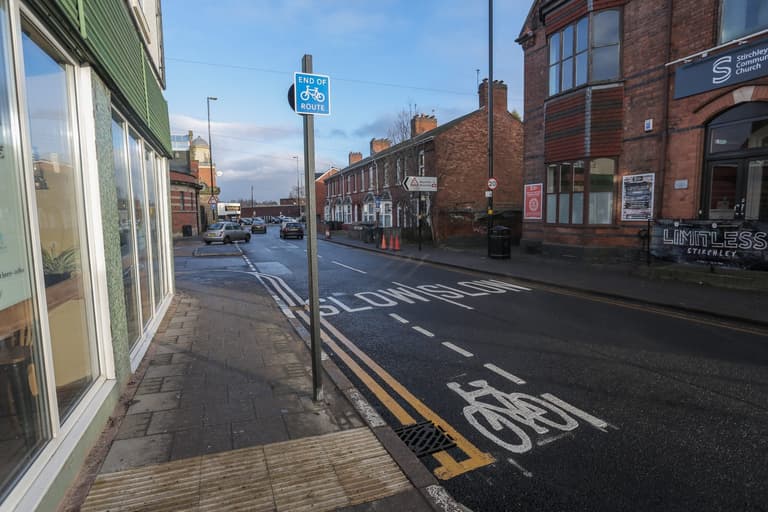 Council is slammed for installing cycle lane which is barely the length of a bike Council is slammed for installing cycle lane which is barely the length of a bike
