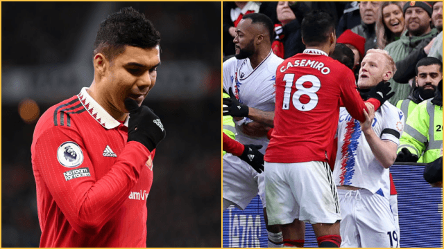 Casemiro sent off during Crystal Palace win after he “throttles” Will Hughes in choking incident Casemiro sent off during Crystal Palace win after he “throttles” Will Hughes in choking incident