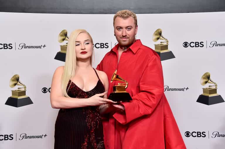 Kim Petras holds back tears as she becomes first trans woman to win Grammy for Best Pop Duo Kim Petras holds back tears as she becomes first trans woman to win Grammy for Best Pop Duo