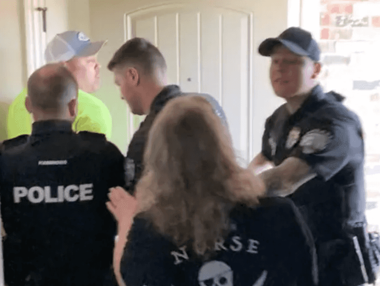 Dramatic moment police arrest dad for piercing his son’s ear Dramatic moment police arrest dad for piercing his son’s ear