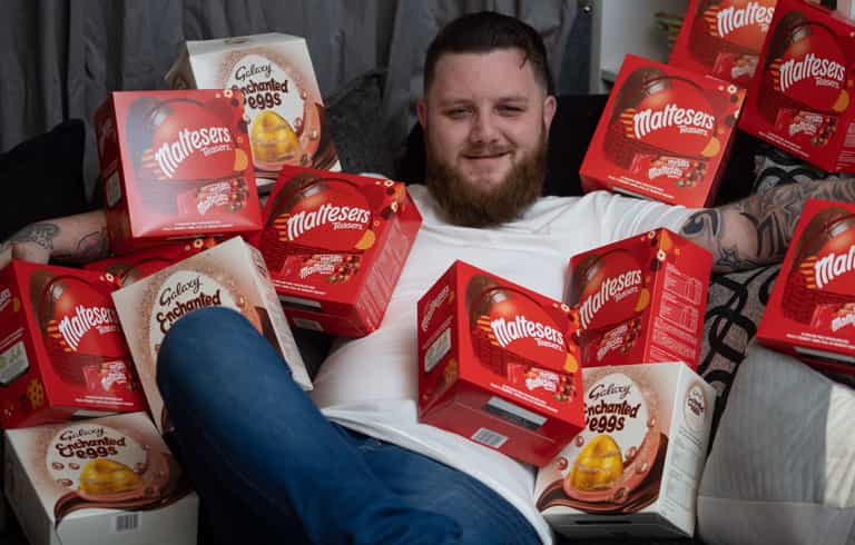 Dad forced to live on Easter egg diet after not being able to break habit from when he was a baby Dad forced to live on Easter egg diet after not being able to break habit from when he was a baby