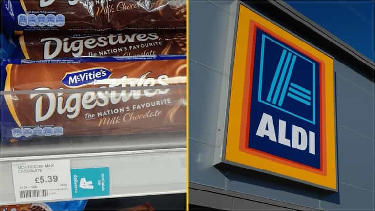 Aldi poke fun at shop charging £5.39 for chocolate digestives Aldi poke fun at shop charging £5.39 for chocolate digestives