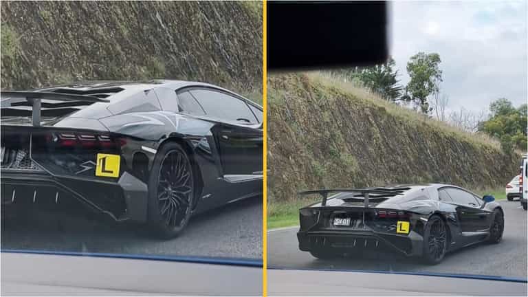 Learner spotted driving round in Lamborghini Aventador Learner spotted driving round in Lamborghini Aventador