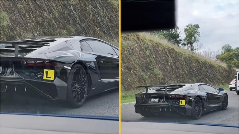 Learner spotted driving round in Lamborghini Aventador Learner spotted driving round in Lamborghini Aventador