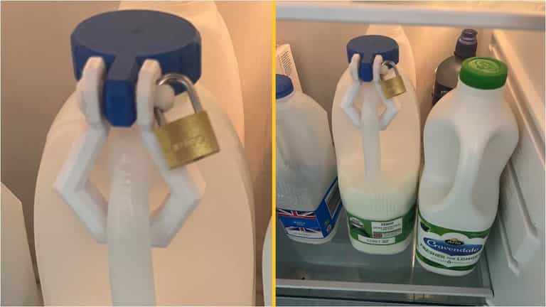Office employee sparks debate after padlocking milk in communal fridge Office employee sparks debate after padlocking milk in communal fridge