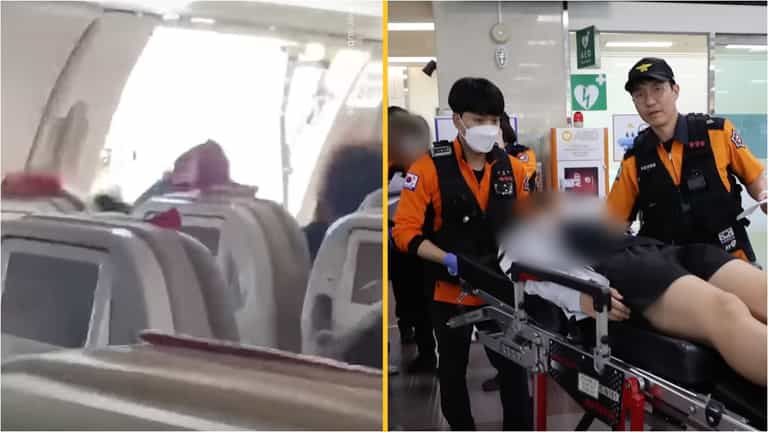 Terrifying moment passenger opens plane door mid-flight Terrifying moment passenger opens plane door mid-flight