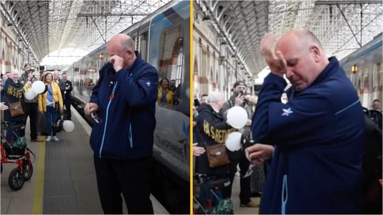 Train driver breaks down in tears at end of last shift after 52-year career Train driver breaks down in tears at end of last shift after 52-year career