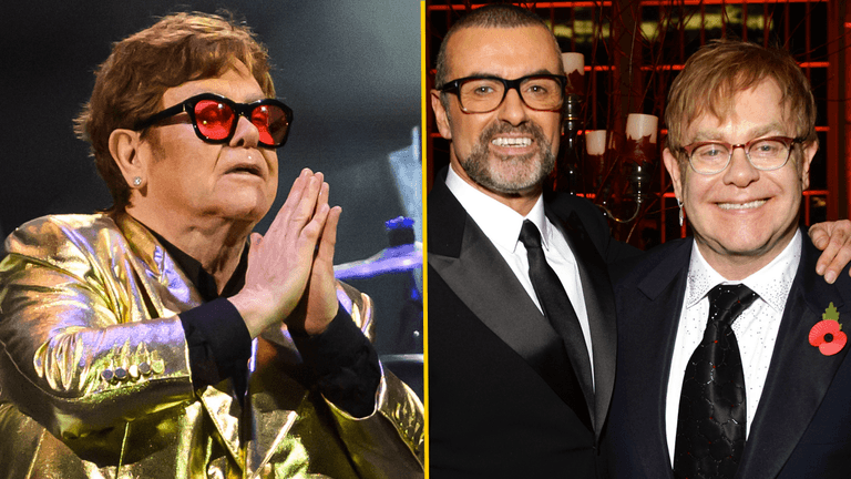 Elton John pays tribute to George Michael at Glastonbury on late singer’s birthday Elton John pays tribute to George Michael at Glastonbury on late singer’s birthday