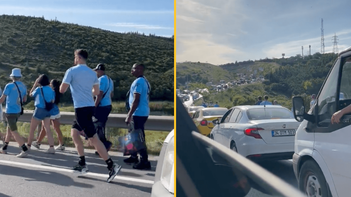 Man City fans forced to walk up to five miles to make Champions League final on time