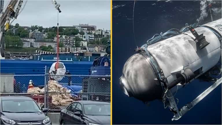 Pieces of imploded Titanic sub are brought to shore Pieces of imploded Titanic sub are brought to shore