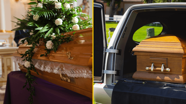 ‘Dead’ woman found alive and breathing inside her coffin at her own funeral ‘Dead’ woman found alive and breathing inside her coffin at her own funeral