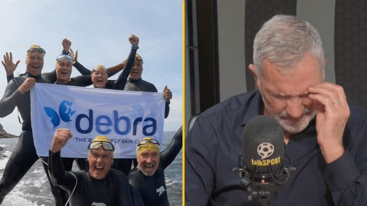 Graeme Souness struggles to holds back tears after completing £1m charity swim