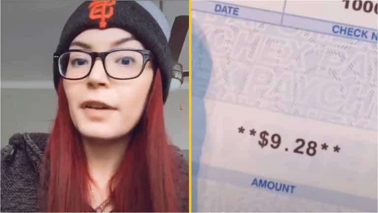 Bartender posts video of $9.28 paycheck for 70 hours work Bartender posts video of $9.28 paycheck for 70 hours work