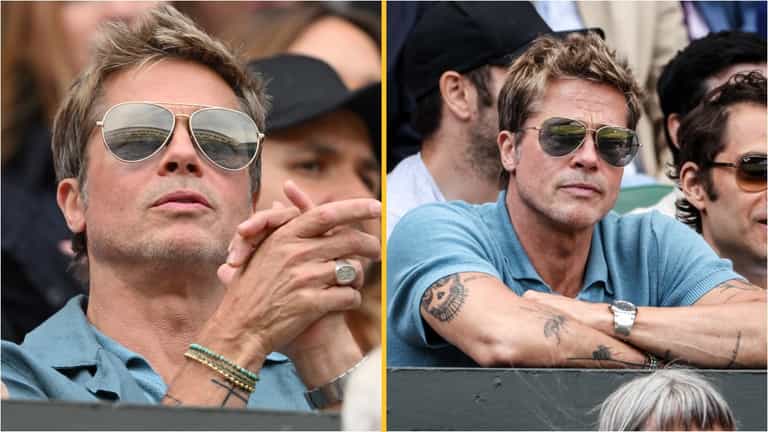 Fans shocked at Brad Pitt’s age after he’s spotted at Wimbledon final Fans shocked at Brad Pitt’s age after he’s spotted at Wimbledon final