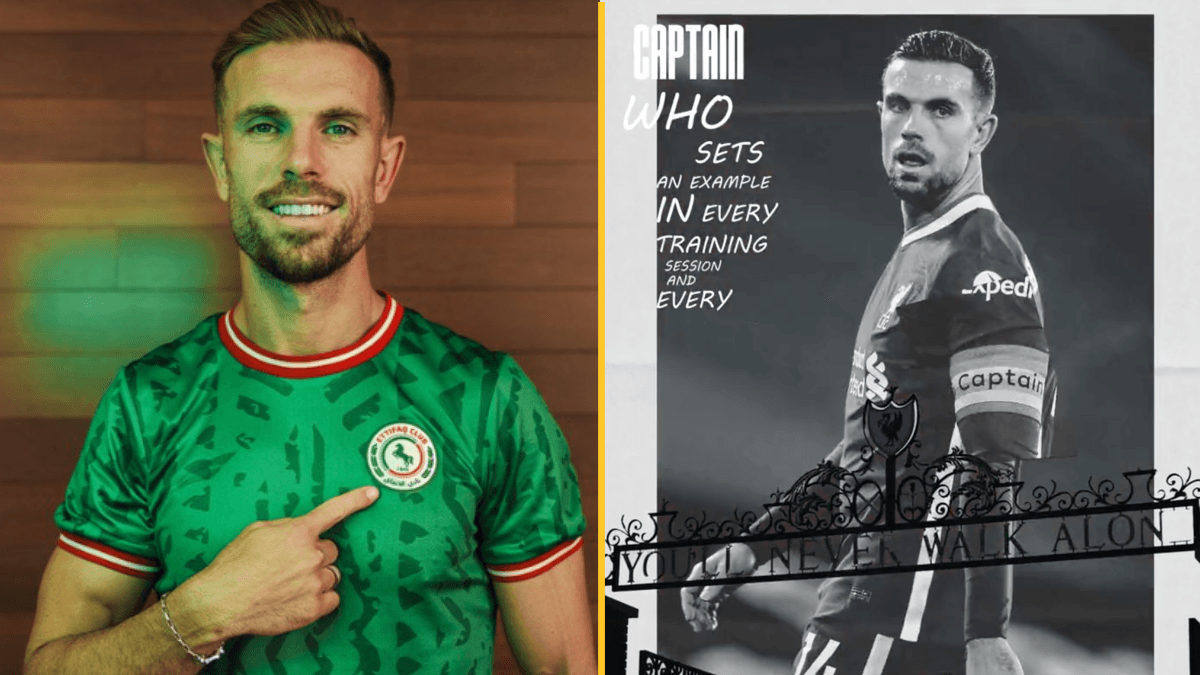 Al Etiffaq colour out LGBT armband in Jordan Henderson announcement video