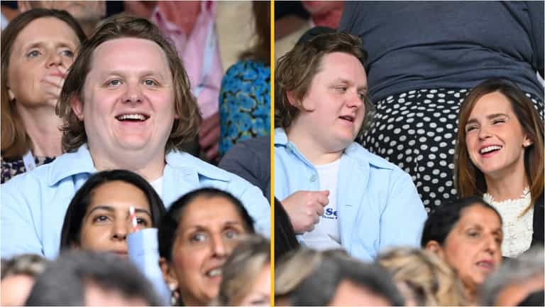 Lewis Capaldi spotted joking with Emma Watson at Wimbledon Lewis Capaldi spotted joking with Emma Watson at Wimbledon
