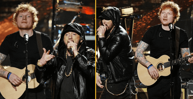 Ed Sheeran fans go wild as he brings Eminem on stage for surprise performance Ed Sheeran fans go wild as he brings Eminem on stage for surprise performance