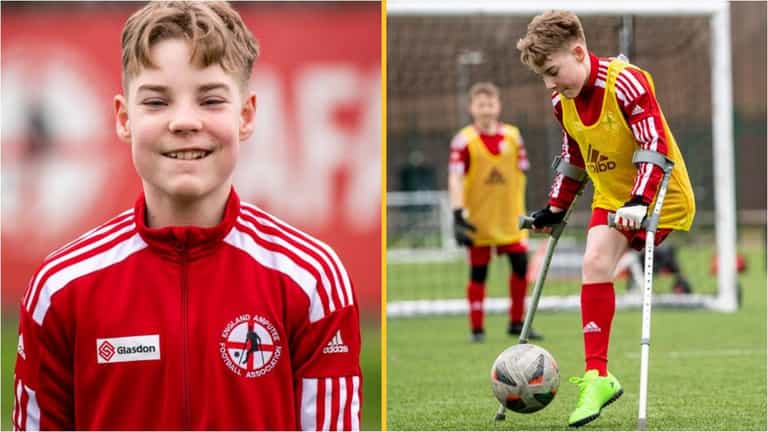 Amputee footballer, 12, selected for England after just 18-months of playing Amputee footballer, 12, selected for England after just 18-months of playing