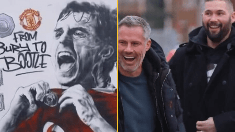Gary Neville unveils mural of himself in Liverpool Gary Neville unveils mural of himself in Liverpool