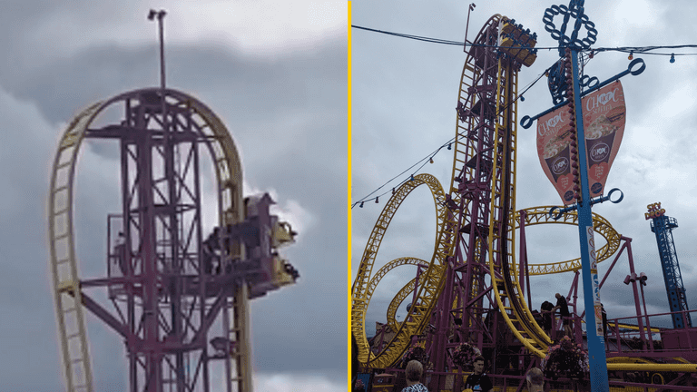 Rage rollercoaster rescue at Southend’s Adventure Island after passengers left hanging at 72ft Rage rollercoaster rescue at Southend’s Adventure Island after passengers left hanging at 72ft