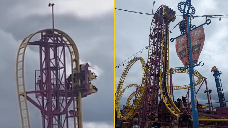 Rage rollercoaster rescue at Southend’s Adventure Island after passengers left hanging at 72ft Rage rollercoaster rescue at Southend’s Adventure Island after passengers left hanging at 72ft