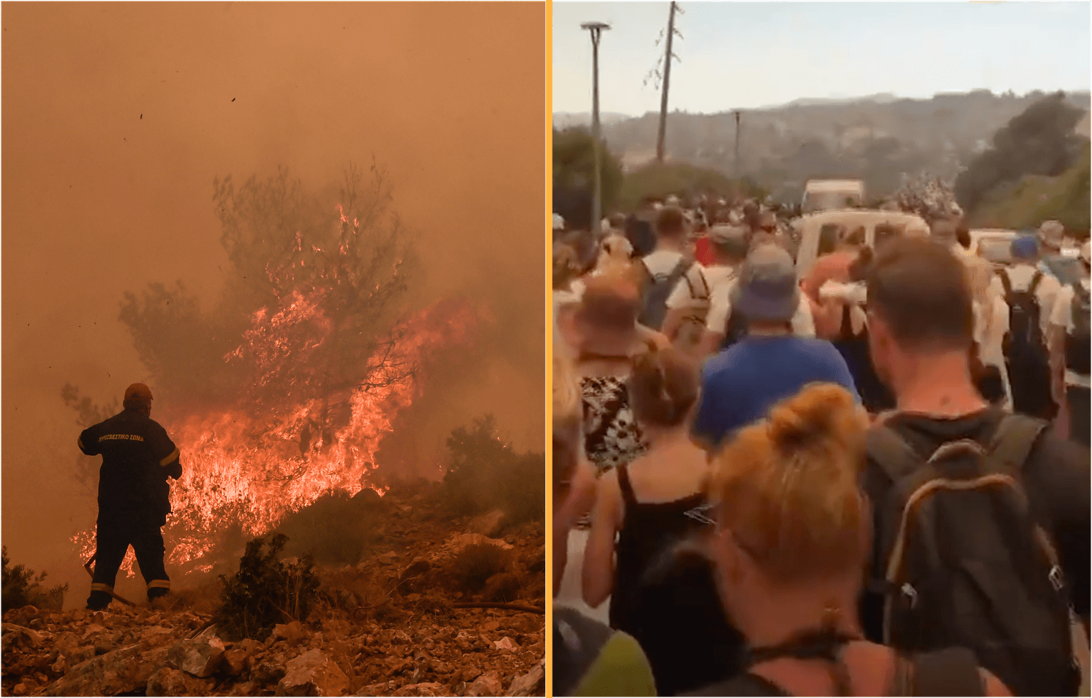 Jet2 and TUI cancel ALL flights to Rhodes as fire rips through holiday island