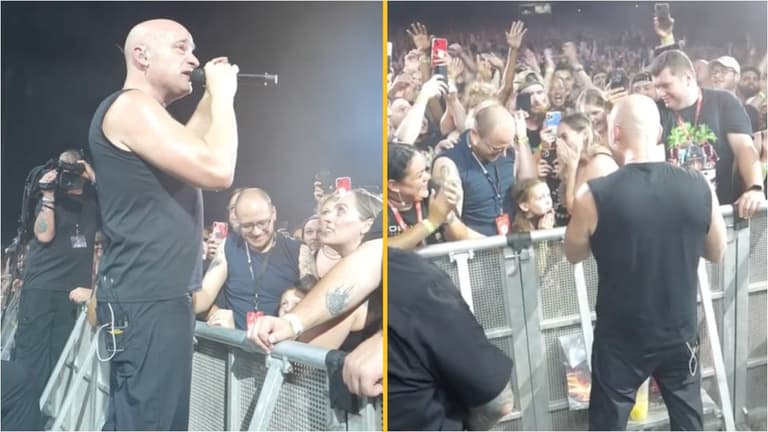 Metal singer pauses show after scaring girl in front row Metal singer pauses show after scaring girl in front row