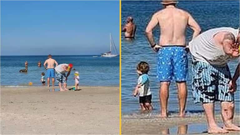 Family terrified after spotting ominous detail in beach snap Family terrified after spotting ominous detail in beach snap