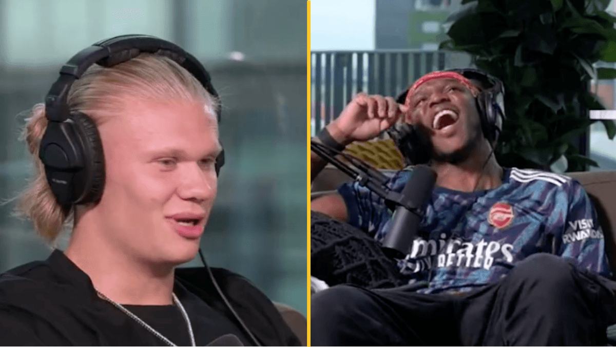 Erling Haaland tells KSI he used to watch his videos as a kid